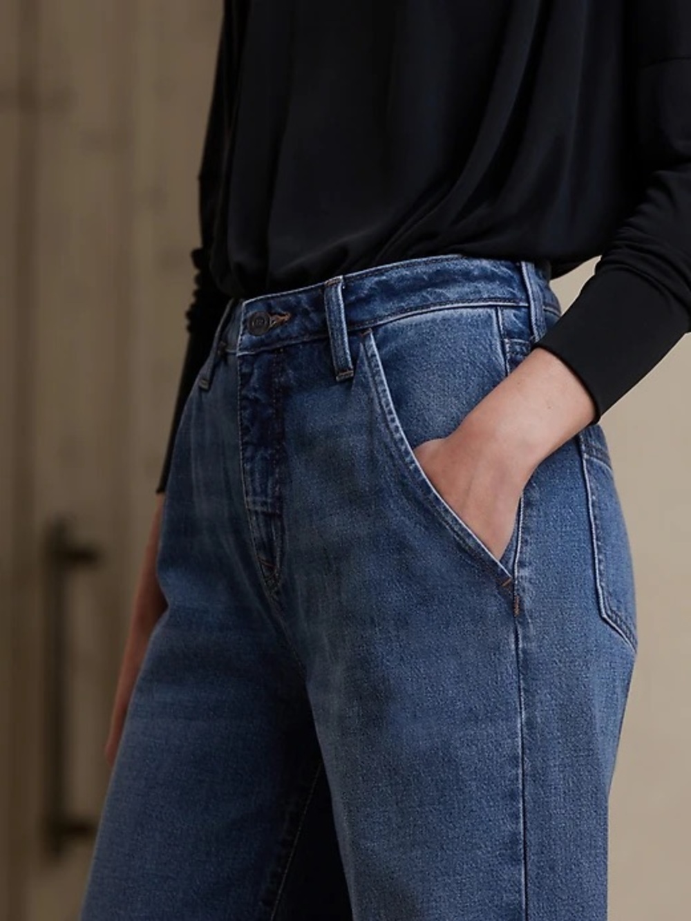 BANANA REPUBLIC HIGH RISE TROUSER JEANS - Picture 2 of 12
